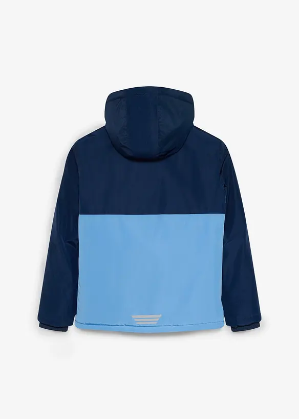 Giacca invernale impermeabile con cappuccio in color block, bonprix