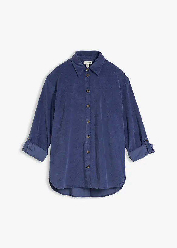 Camicia in velluto di misto cotone elasticizzato, bonprix
