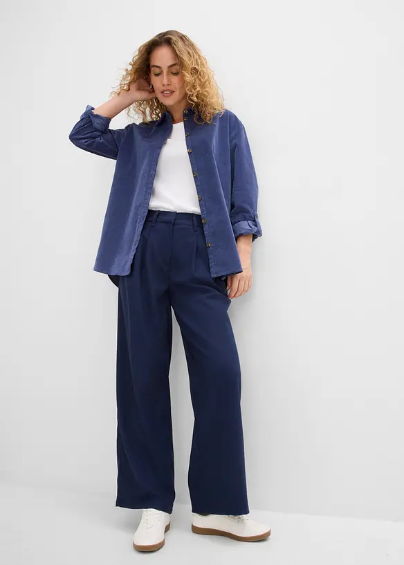Camicia in velluto di misto cotone elasticizzato, bonprix