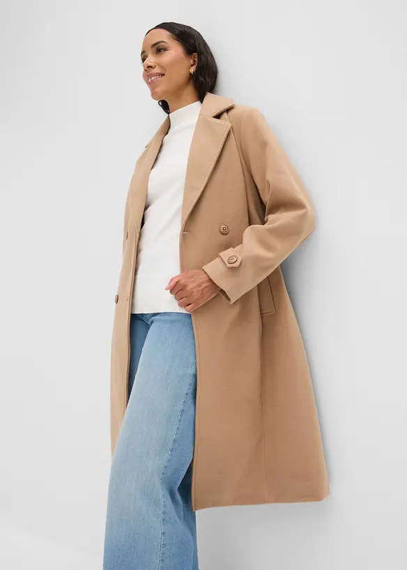 Trench invernale in simil lana, bonprix