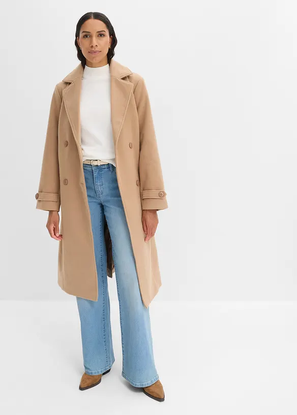 Trench invernale in simil lana, bonprix