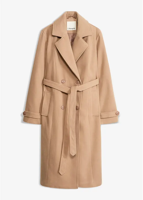 Trench invernale in simil lana, bonprix