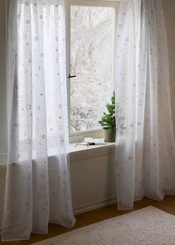 Tenda trasparente con stelle lucide (pacco da 1), bonprix