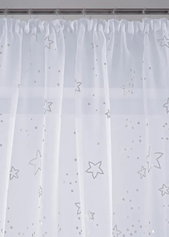 Tenda trasparente con stelle lucide (pacco da 1), bonprix