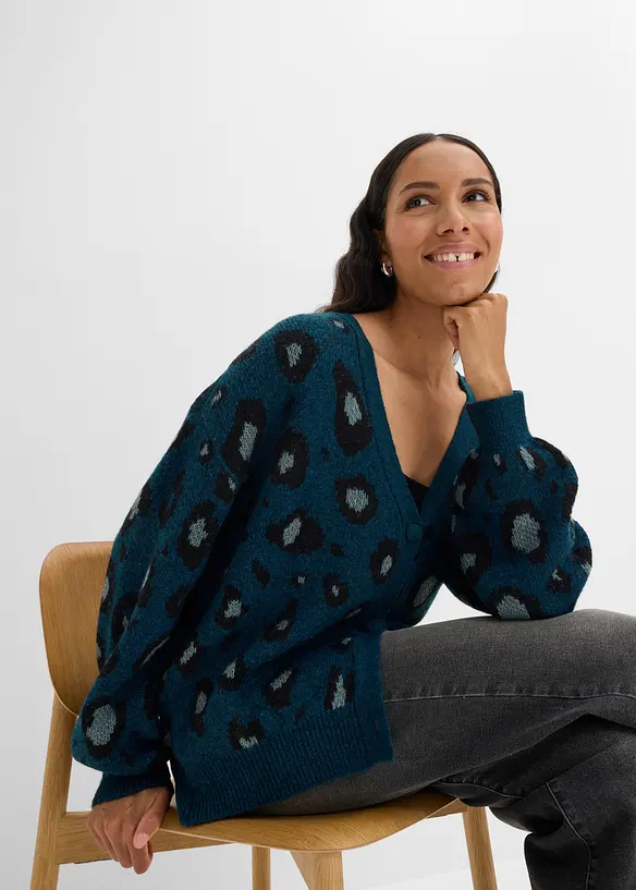 Cardigan con motivo jacquard, bonprix