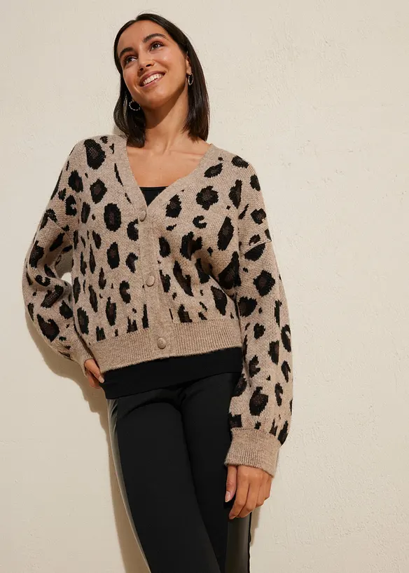 Cardigan con motivo jacquard, bonprix
