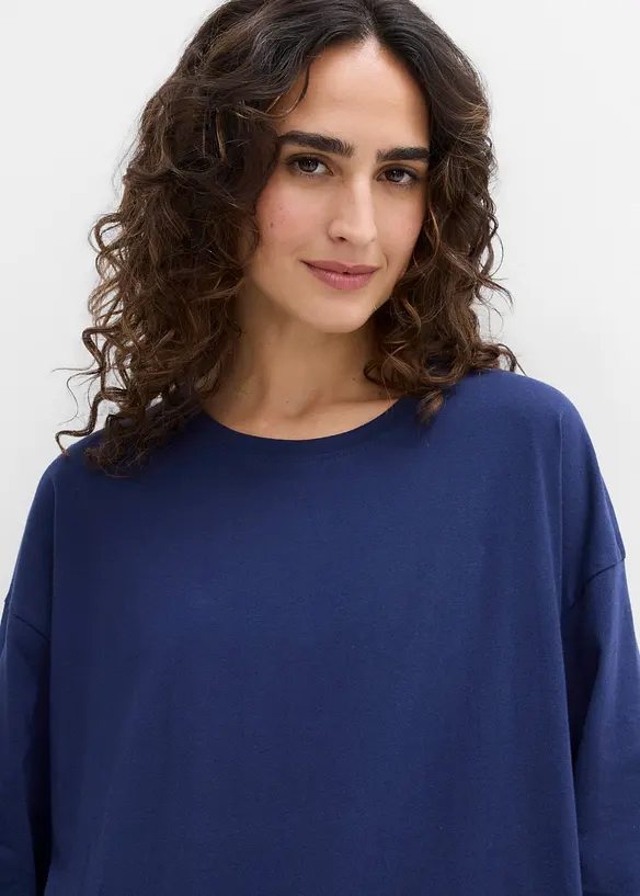 Maglia lunga oversize in puro cotone biologico, bonprix