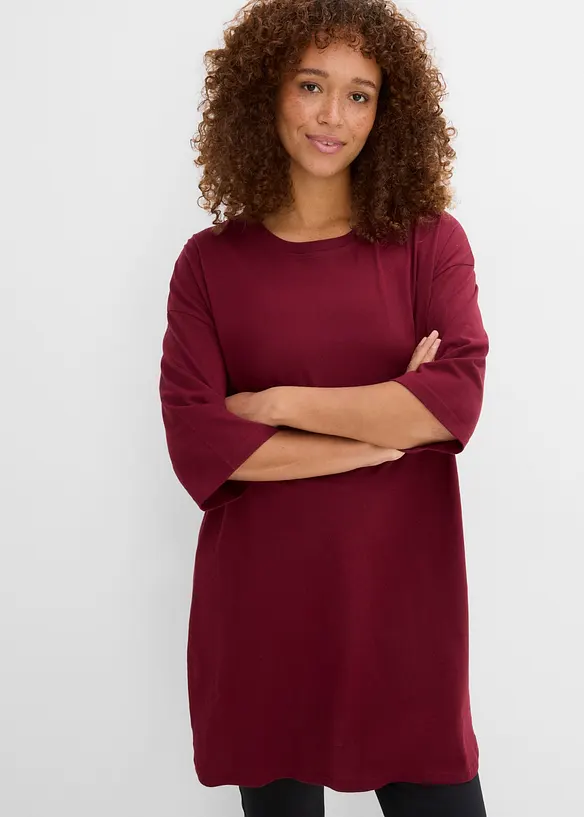 Maglia lunga oversize in puro cotone biologico, bonprix