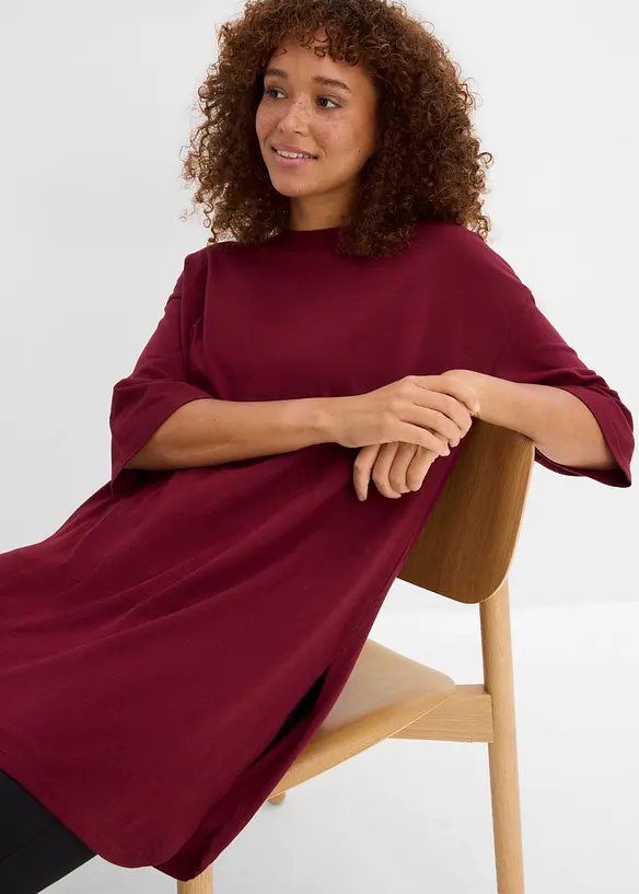 Maglia lunga oversize in puro cotone biologico, bonprix