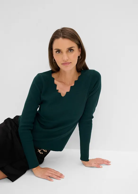 Maglia in filato fine di misto viscosa morbido, bonprix