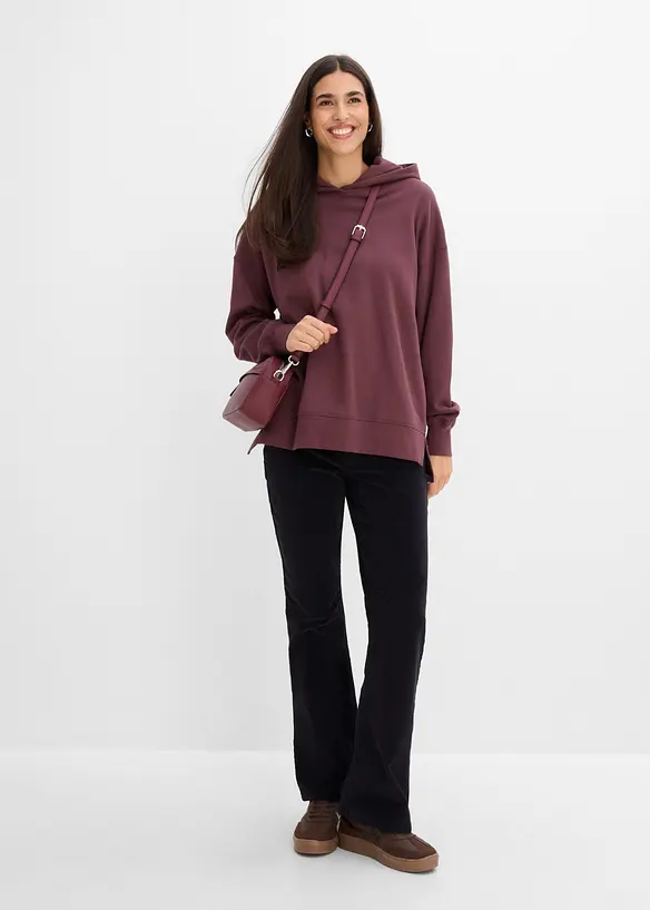Felpa con cappuccio in puro cotone, bonprix