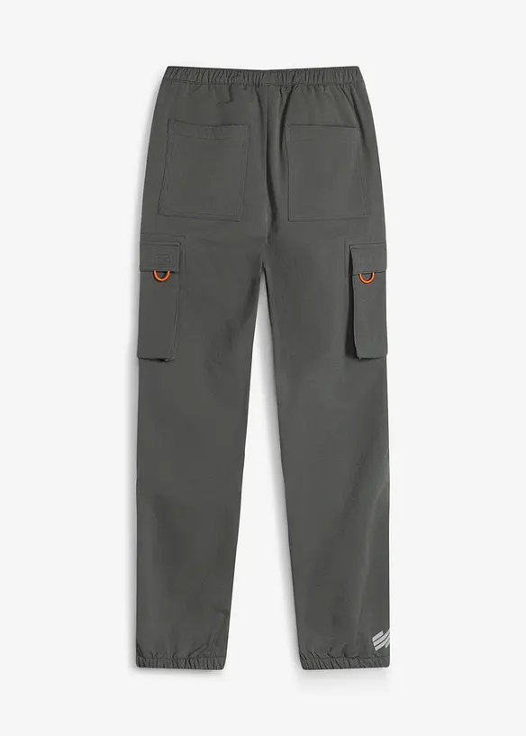 Pantaloni cargo in softshell elasticizzati idrorepellenti con vita regolabile, bonprix