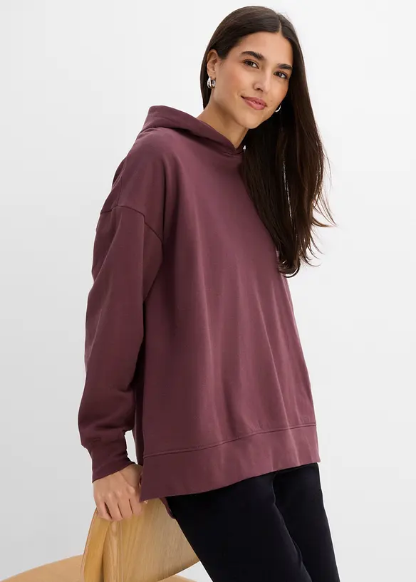 Felpa con cappuccio in puro cotone, bonprix