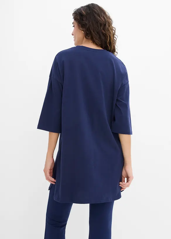 Maglia lunga oversize in puro cotone biologico, bonprix