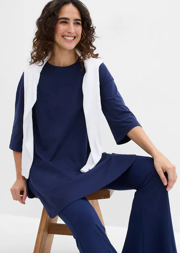 Maglia lunga oversize in puro cotone biologico, bonprix