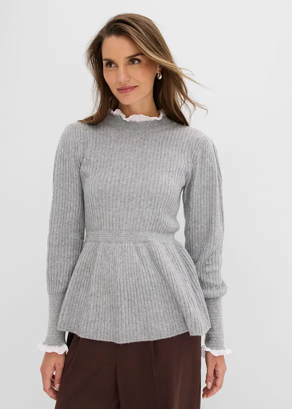 Maglione con inserto effetto camicia, bonprix