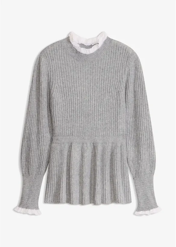 Maglione con inserto effetto camicia, bonprix