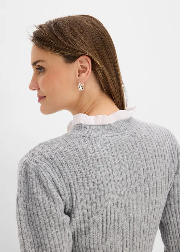 Maglione con inserto effetto camicia, bonprix