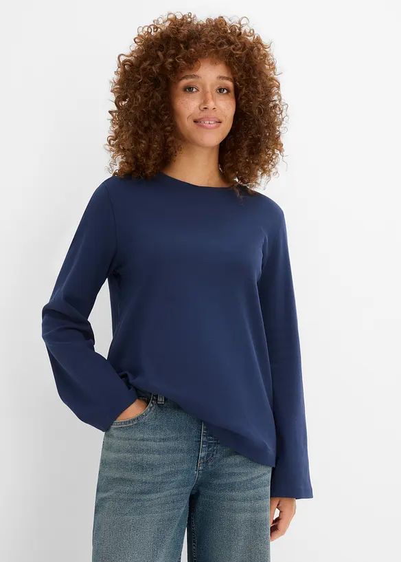 Maglia a maniche lunghe in puro cotone biologico, bonprix