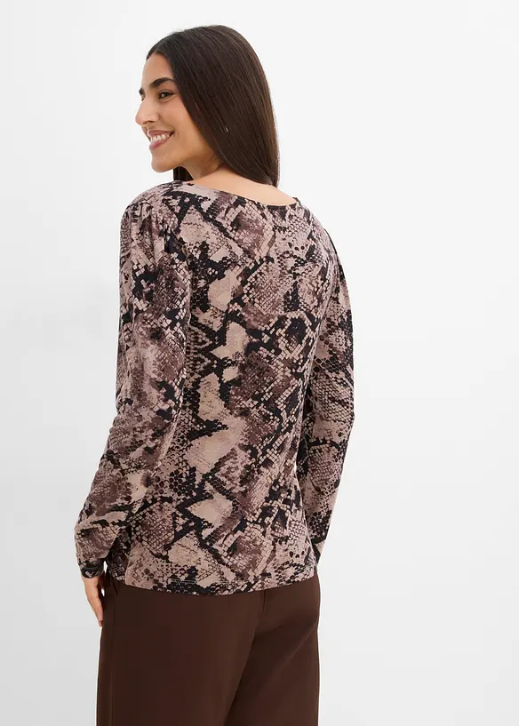 Maglia a maniche lunghe con accessorio, bonprix