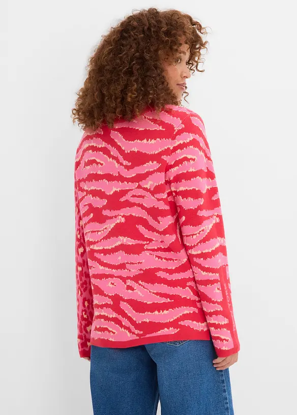 Maglione leopardato in filato fine, bonprix