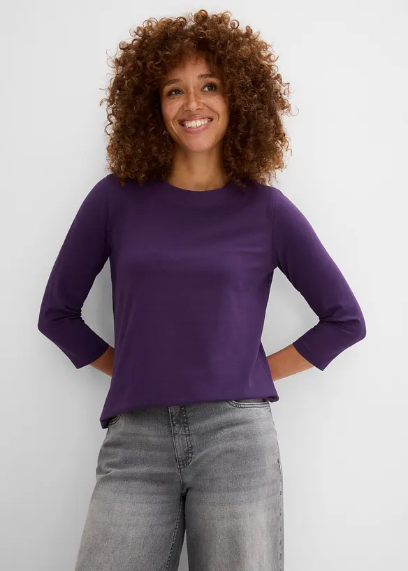 Maglia con maniche a 3/4 e puro cotone biologico, bonprix