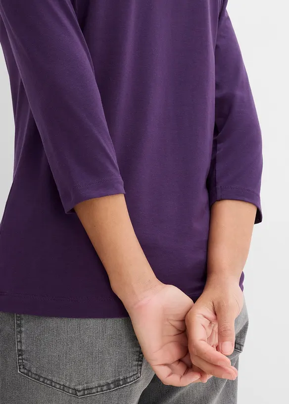 Maglia con maniche a 3/4 e puro cotone biologico, bonprix