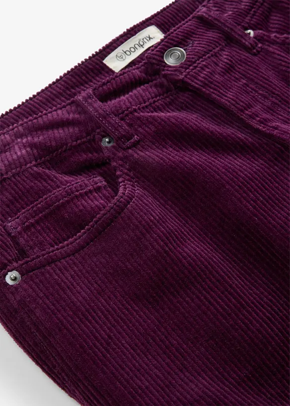 Pantaloni in velluto a coste di misto cotone elasticizzato, bonprix