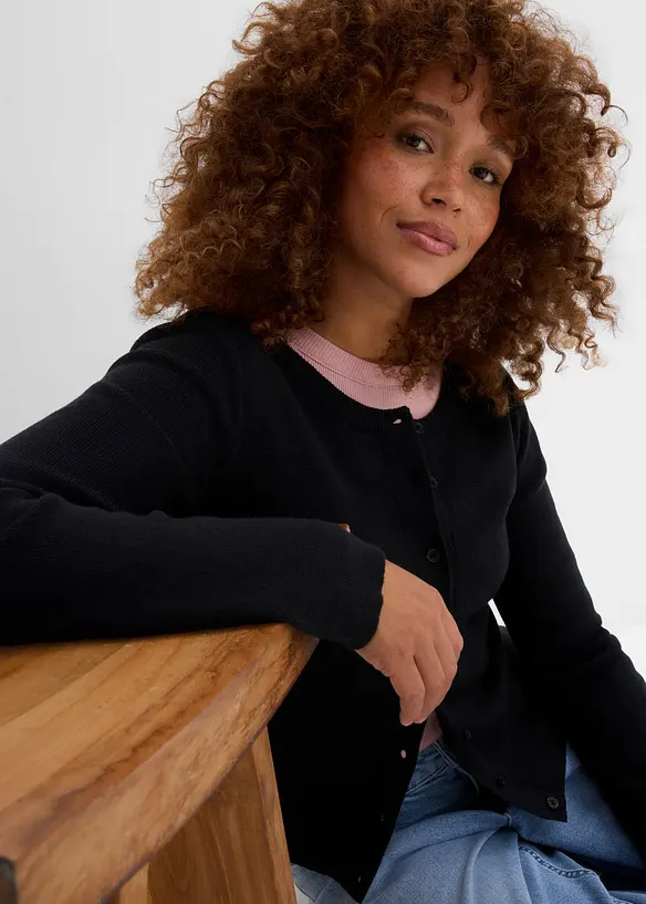 Cardigan corto in filato fine, bonprix