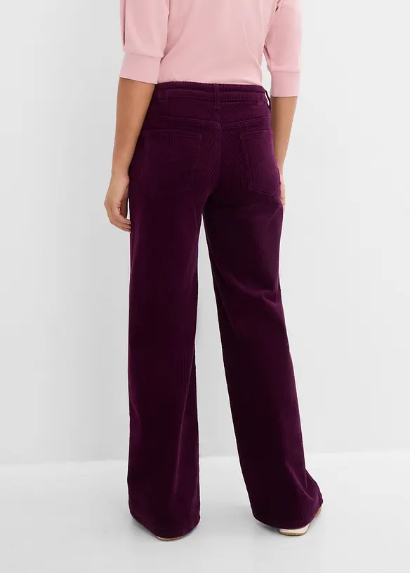 Pantaloni in velluto a coste di misto cotone elasticizzato, bonprix