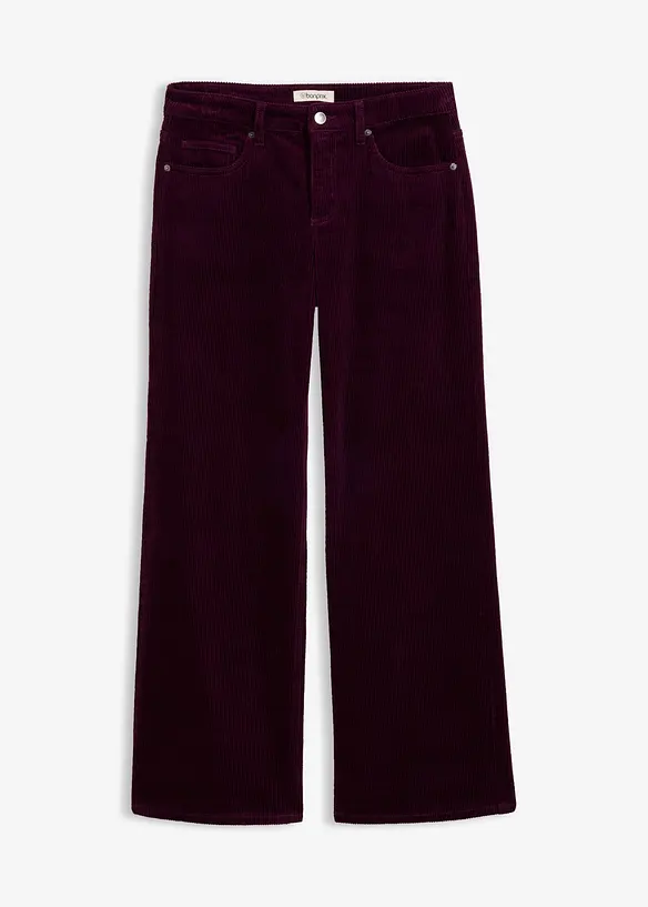 Pantaloni in velluto a coste di misto cotone elasticizzato, bonprix