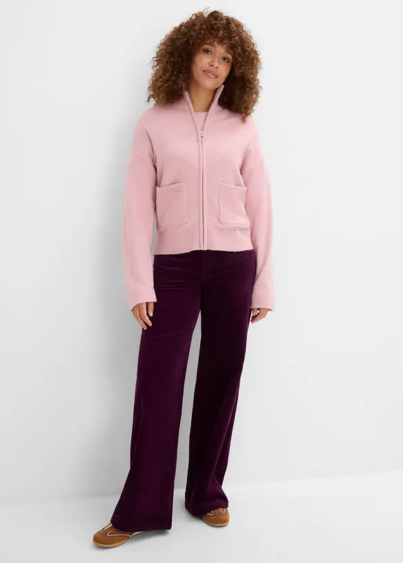 Pantaloni in velluto a coste di misto cotone elasticizzato, bonprix