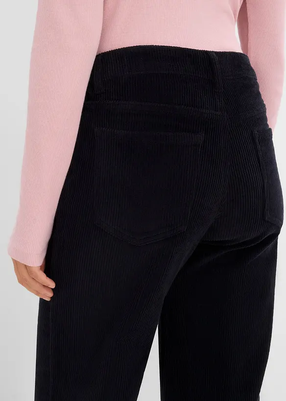 Pantaloni in velluto a coste di misto cotone elasticizzato, bonprix
