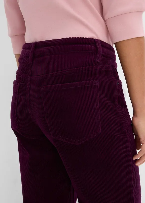 Pantaloni in velluto a coste di misto cotone elasticizzato, bonprix