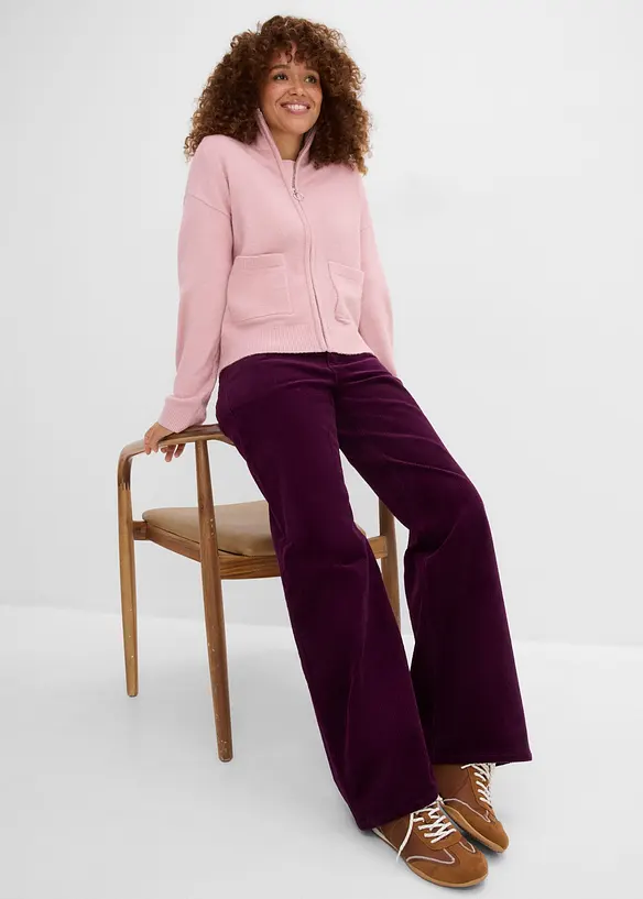 Pantaloni in velluto a coste di misto cotone elasticizzato, bonprix