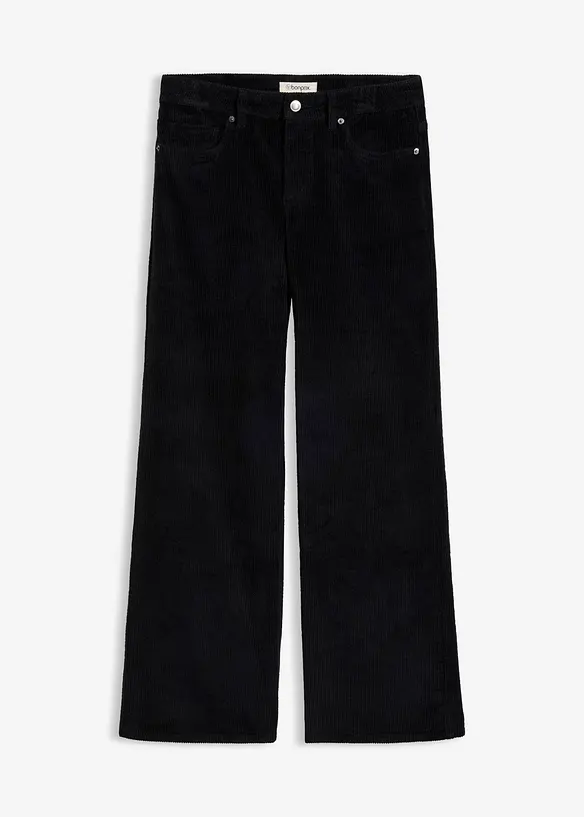 Pantaloni in velluto a coste di misto cotone elasticizzato, bonprix