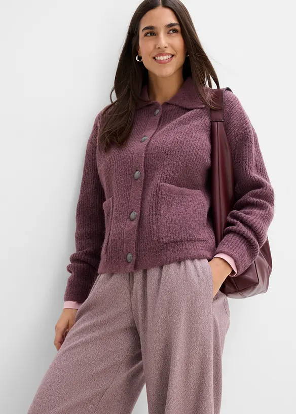 Pantaloni a palazzo in misto viscosa effetto lana, bonprix