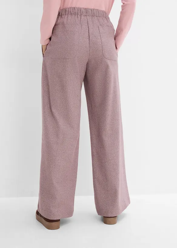 Pantaloni a palazzo in misto viscosa effetto lana, bonprix