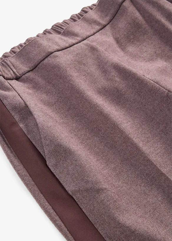 Pantaloni larghi in misto viscosa effetto lana, bonprix