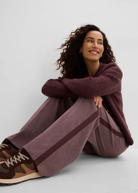 Pantaloni larghi in misto viscosa effetto lana, bonprix