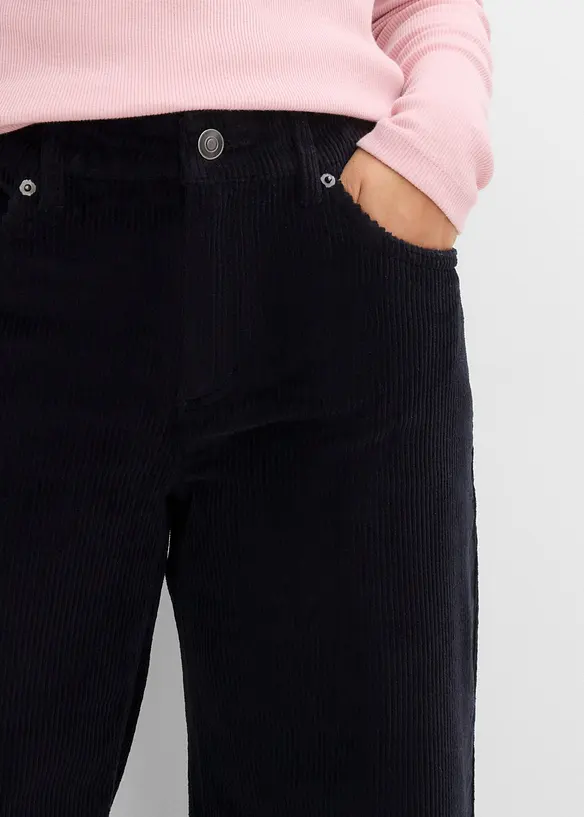 Pantaloni in velluto a coste di misto cotone elasticizzato, bonprix