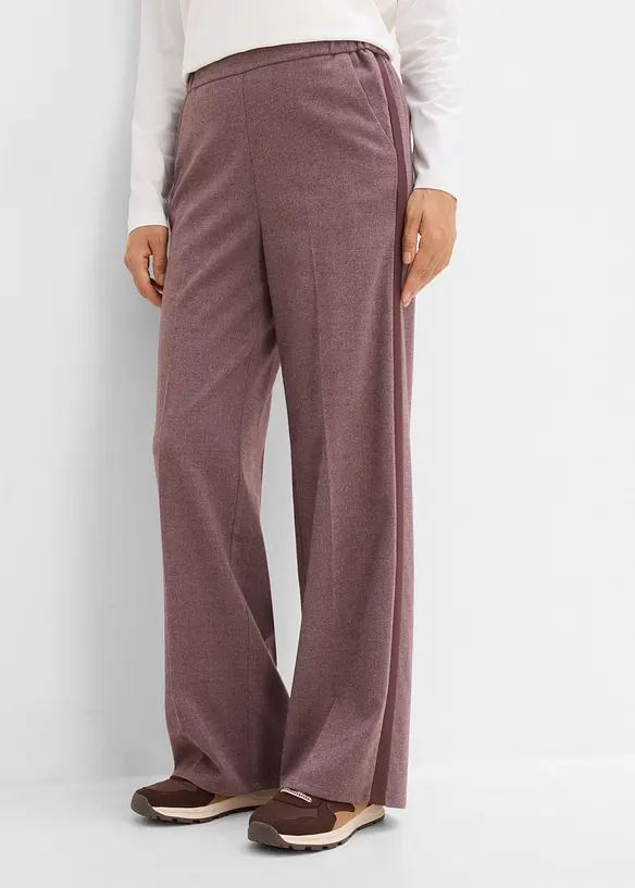 Pantaloni larghi in misto viscosa effetto lana, bonprix
