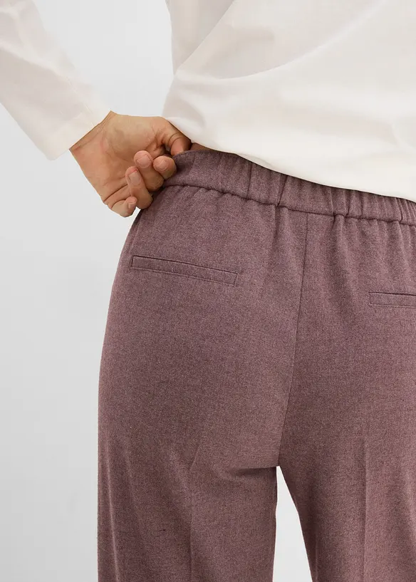 Pantaloni larghi in misto viscosa effetto lana, bonprix