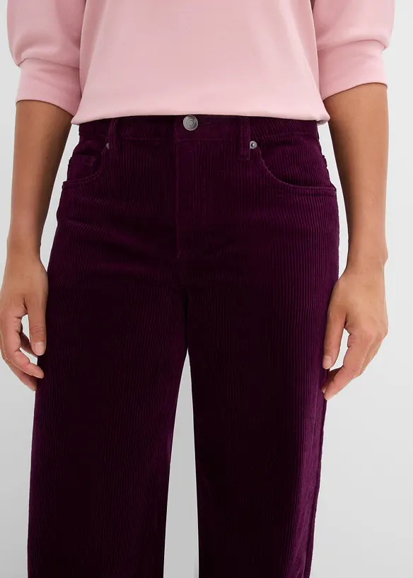 Pantaloni in velluto a coste di misto cotone elasticizzato, bonprix