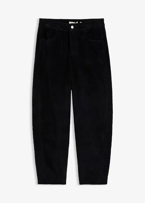 Pantaloni barrel in velluto a coste di misto cotone, bonprix