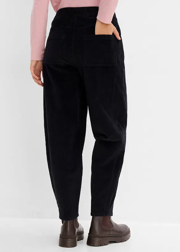 Pantaloni barrel in velluto a coste di misto cotone, bonprix