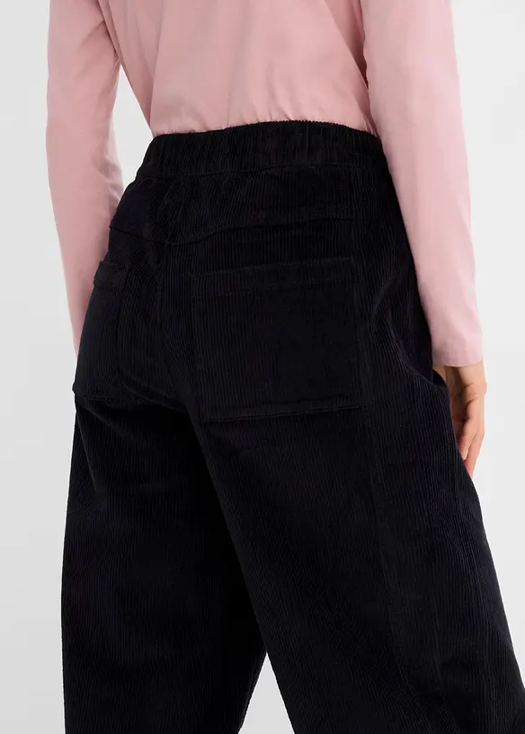 Pantaloni barrel in velluto a coste di misto cotone, bonprix
