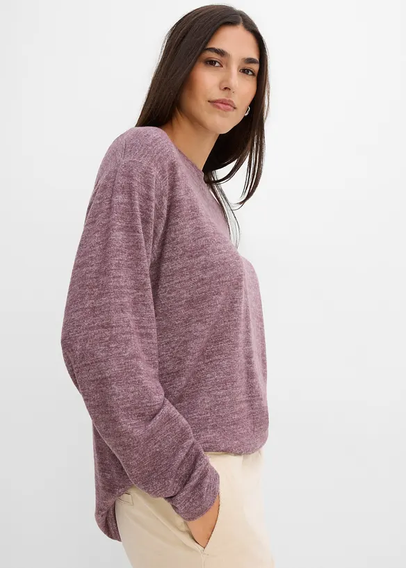 Felpa lunga effetto maglia, bonprix