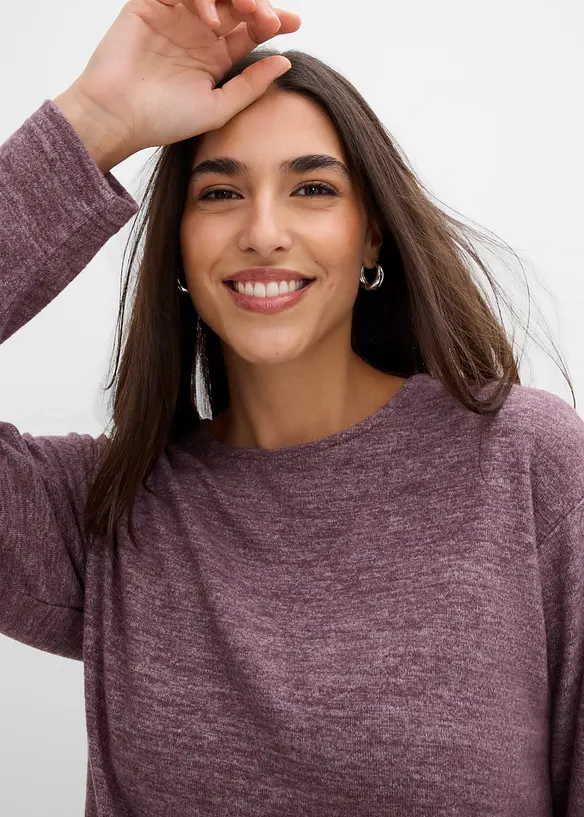 Felpa lunga effetto maglia, bonprix