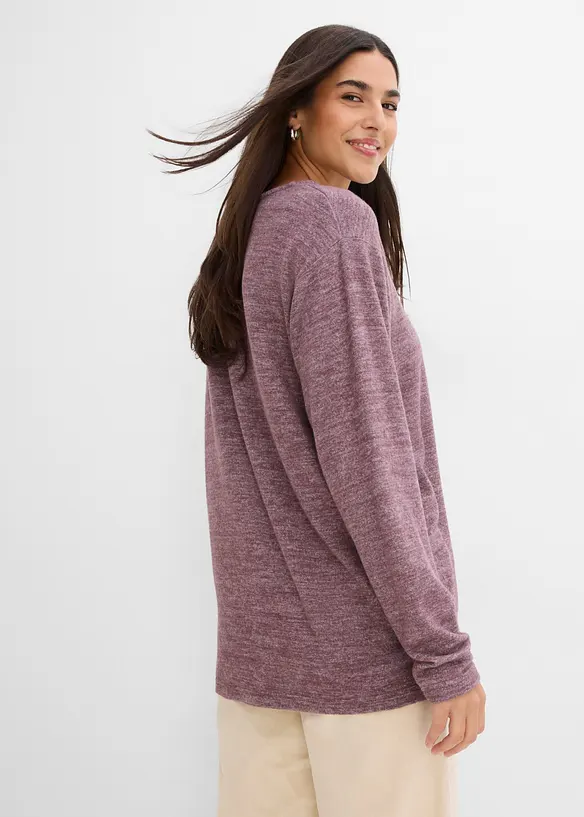 Felpa lunga effetto maglia, bonprix